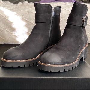 Blondo Black Ankle Booties with Buckle Detail